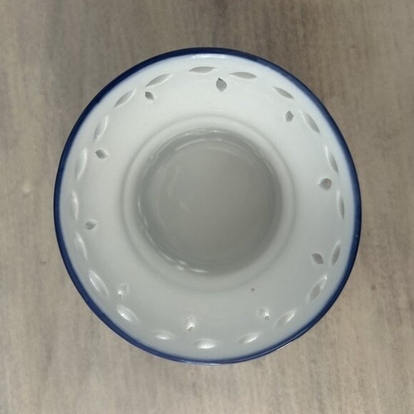 Delft Blue Tea Light Candle Holder, Table Centerpiece, Delft Windmill, Cottage - Picture 3 of 6